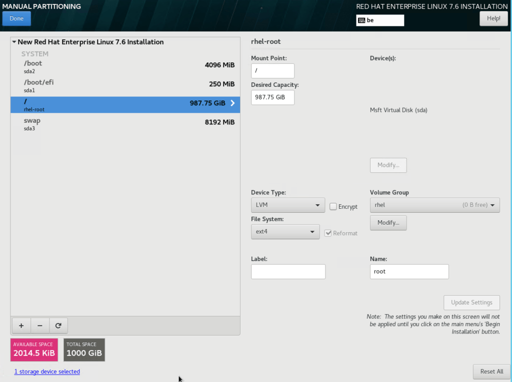 RHEL Partitions